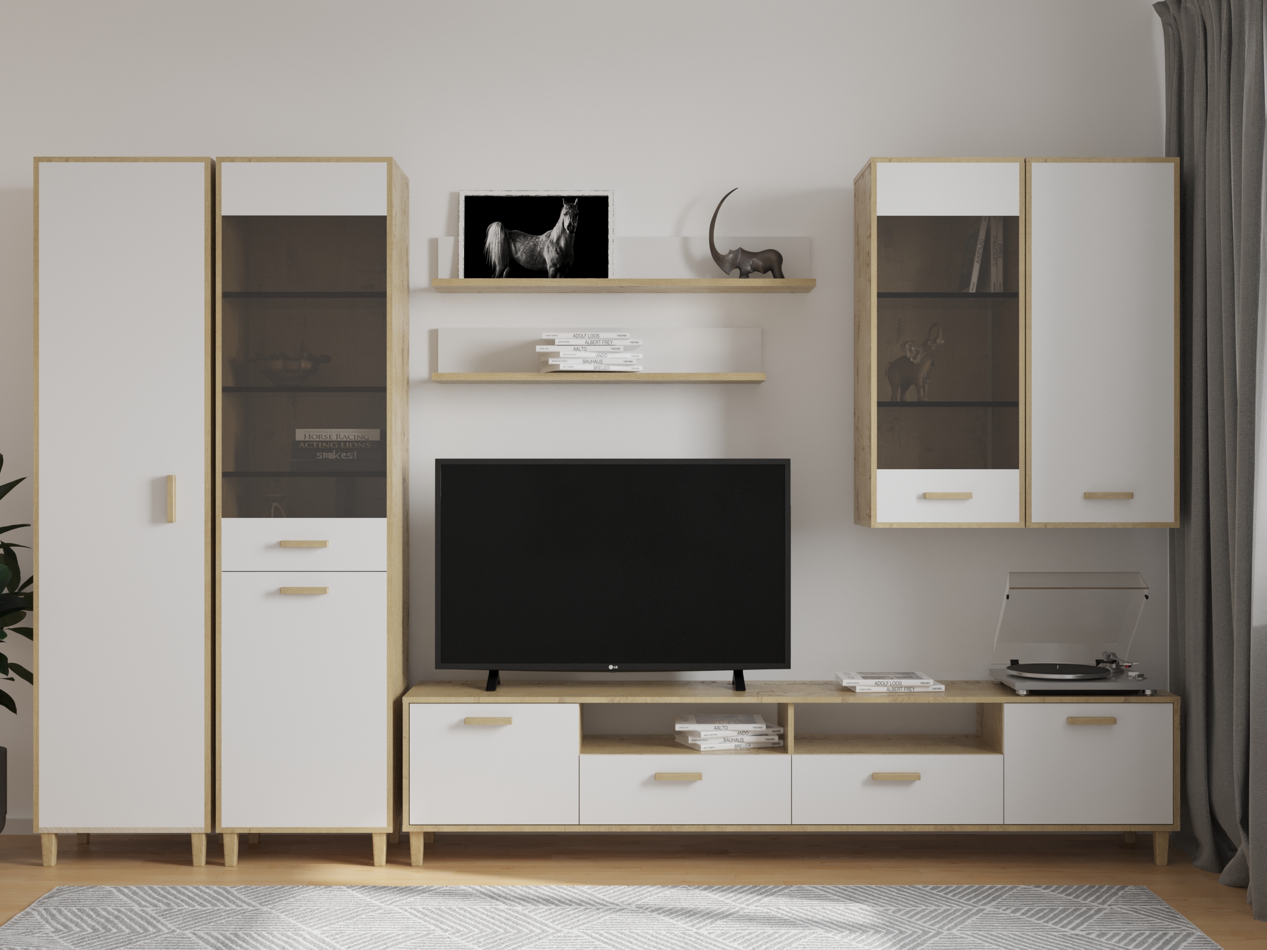 Комод "Брейк"  4 ящ. Дуб бунратти/белый