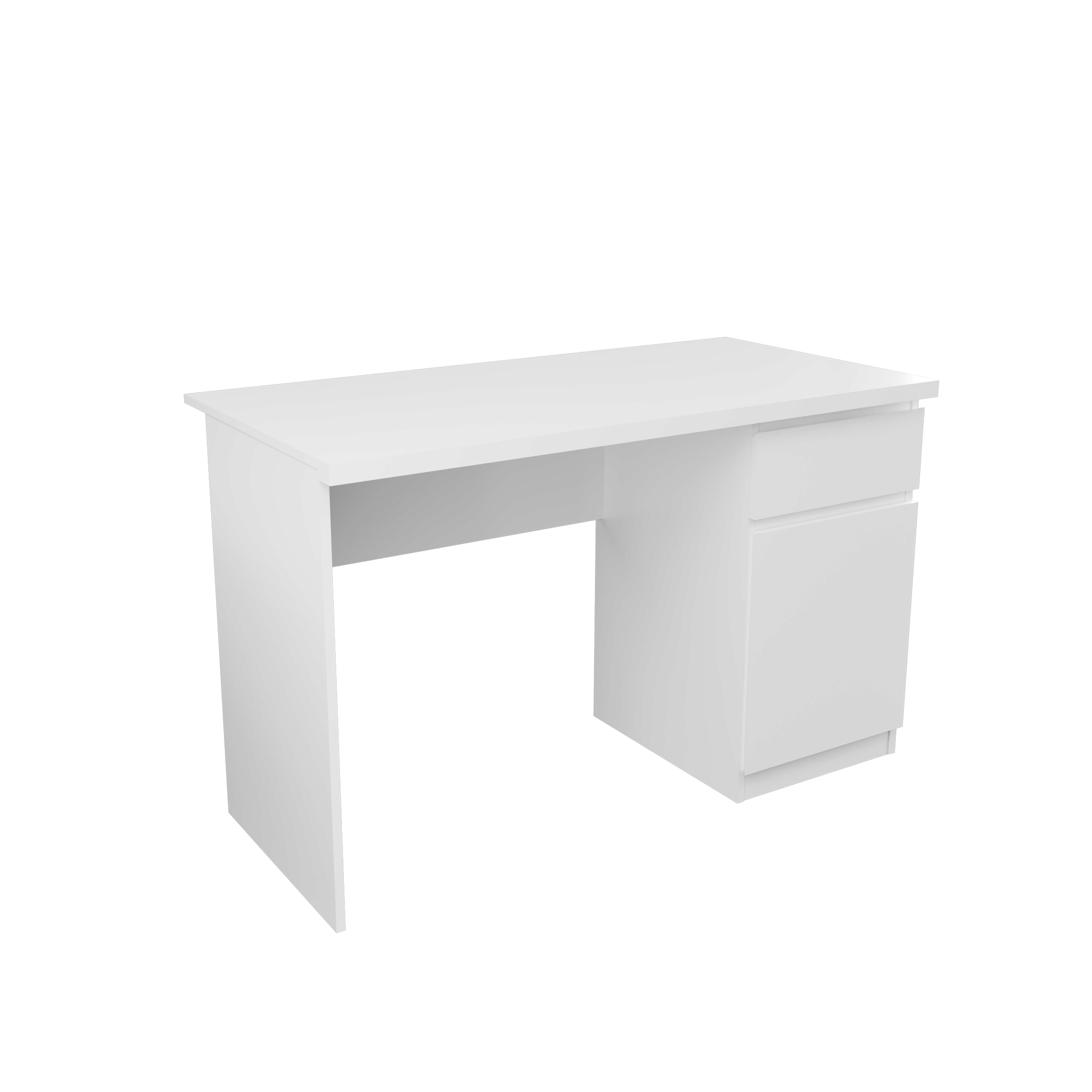Стол письменный " Твист" однотумбовый Белый (правый)