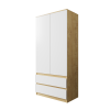 Шкаф "Твист" Лайт 2 двери, 2 ящика Дуб вотан/белый
