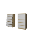 Комод "Твист" Лайт Мини   5ящ Дуб бунратти/белый  (БЕЗ ФУРНИТУРЫ)