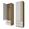Шкаф к прихожей  "Твист" Лайт 2 двери, 2 ящика Дуб бунратти/белый